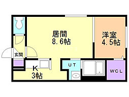 ル・シエル白石 1LDKの間取図画像