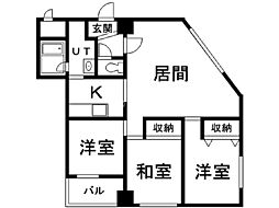 シティパレス菊水第73松井ビル 3LDKの間取図画像