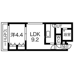 グラシオン 1LDKの間取図画像