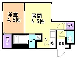 ウィリデ サナ 1LDKの間取図画像