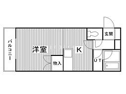 リゾルテ白石 1DKの間取図画像