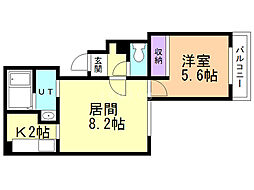 アイアール東札幌 1LDKの間取図画像