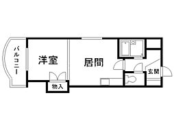 菊水コート 1DKの間取図画像