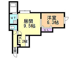カルグランデ白石 1LDKの間取図画像