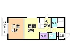エクセレント本郷 1LDKの間取図画像