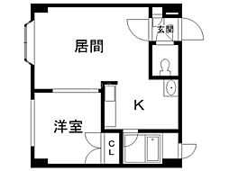 セントポーリア六番館 1LDKの間取図画像