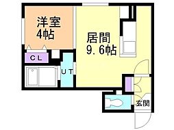 アズール8 1LDKの間取図画像