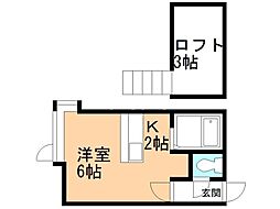 コンフォートM 1Kの間取図画像