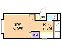 フォレストヒルズ東札幌 1Kの間取図画像