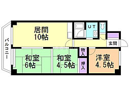 メモリアルー88ハイツメモリアルー88ビル 3LDKの間取図画像
