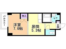 アクアトピア南郷通2 1DKの間取図画像