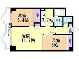 ガーデンハイツひばりが丘 2LDKの間取図画像