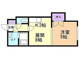 エクセレンス東札幌 1LDKの間取図画像