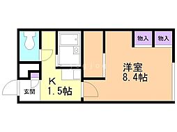 レオパレスグランドール 1Kの間取図画像