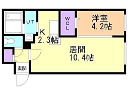 札幌市白石区北郷三条4丁目マンション 1LDKの間取図画像