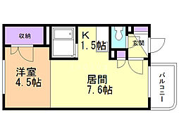エスパシオ本郷 1DKの間取図画像