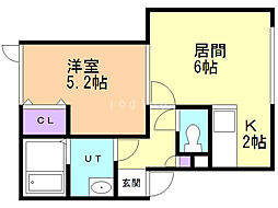 スノーチャイルド 1LDKの間取図画像
