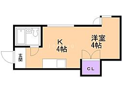 サンシャイン白石 1Kの間取図画像