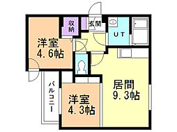 ステラ本郷1 2DKの間取図画像