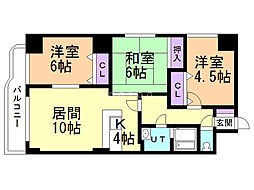 クレア東札幌 3LDKの間取図画像