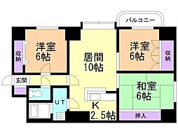 クレア東札幌 3LDKの間取図画像
