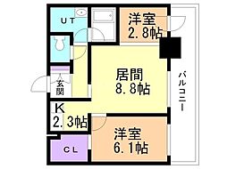 S-FORT豊平三条 2LDKの間取図画像