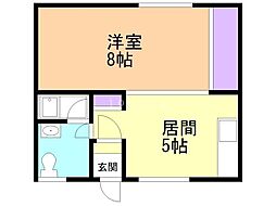 ハイツ清明 1DKの間取図画像