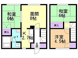 コーポ笹出Ｂ 1階3LDKの間取り