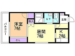 フリューゲル石山 2階