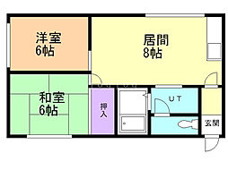 マンションよし 2LDKの間取図画像