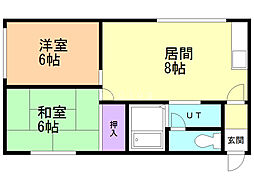 マンションよし 2LDKの間取図画像