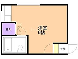 コーポフロンティア ワンルームの間取図画像