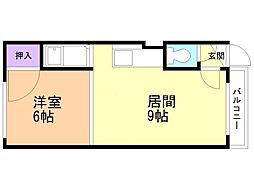 カサデューク平岸56 1LDKの間取図画像
