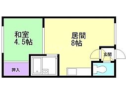 享ハイツ 1LDKの間取図画像