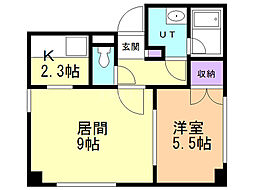 リアルコートT2・3 1LDKの間取図画像