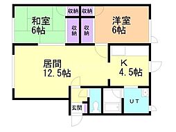 メゾンK 2LDKの間取図画像
