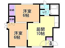 コーポステータス 2LDKの間取図画像