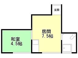 第1森井マンション 1DKの間取図画像
