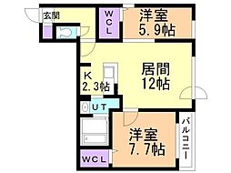 間取図画像 2LDK