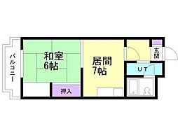 真栄ビル 1DKの間取図画像