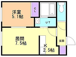 間取図画像 1LDK