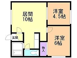 アーバン南郷 2LDKの間取図画像