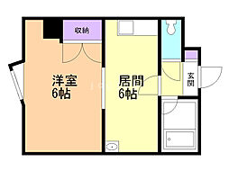 アロンハイツ 1DKの間取図画像