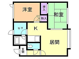 ラグランジュヤマダ 2LDKの間取図画像