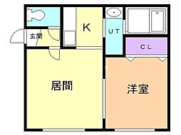 サザンヒルズ壱番館 1LDKの間取図画像