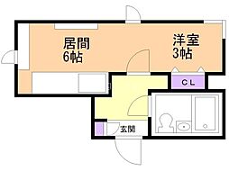 ミオ・ソーニョ 1DKの間取図画像
