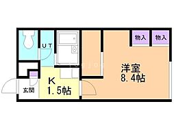 レオパレス藤 1Kの間取図画像