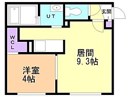 北広島市共栄町4丁目マンション 1LDKの間取図画像
