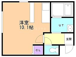 カゼル美沢 ワンルームの間取図画像