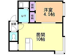フレスノパーク月寒 1LDKの間取図画像
